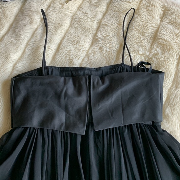 Vtg 60's black sheer chiffon full circle babydoll swing dress XS S - Picture 15 of 15